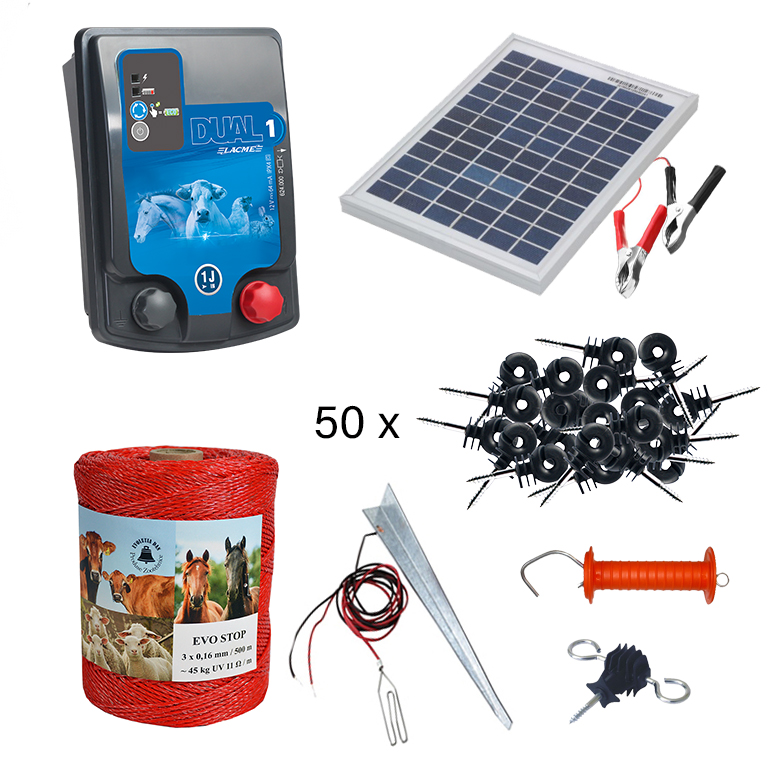 Set complet D1 cu panou solar 5 W - 500 m - SET3