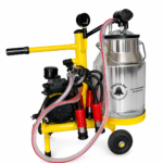 Aparat de muls vaci 1 post, bidon 25 l INOX, vid in cadru - TEK1-PKLP
